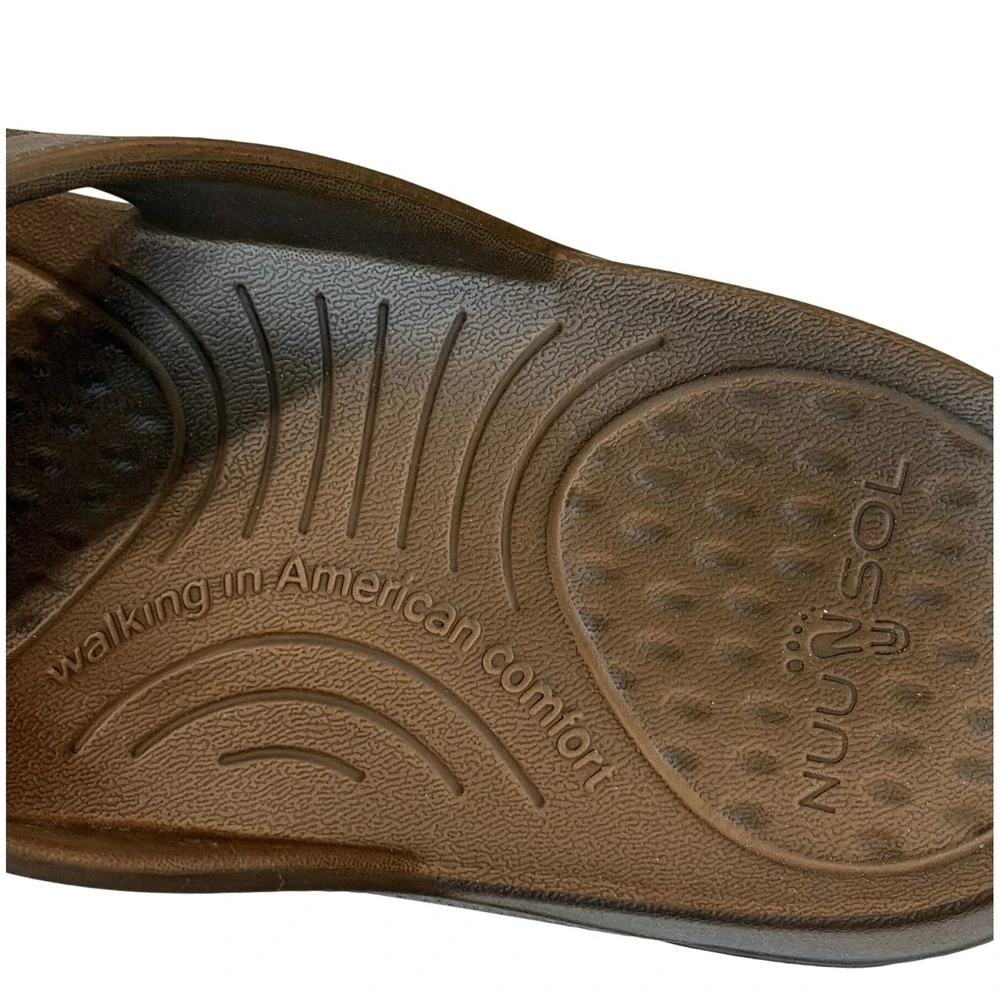 NuuSol Mens Comfort Recovery Orthotic Flip Flop Sandals Brown Size W11